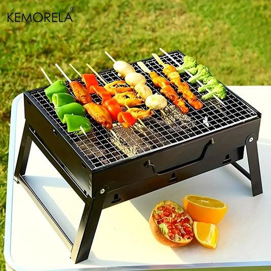 Portable BBQ Charcoal Grill Stainless Steel Small Mini BBQ Tool Kit Outdoor Cooking Camping Picnic Beach Portable BBQ